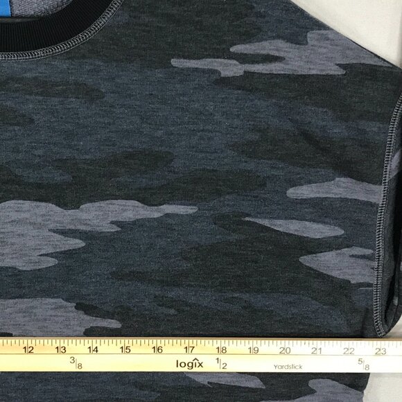Old Navy Sweatshirt Women's Medium Gray Black Camo Pullover Crew Long Sleeve Gym - Picture 10 of 14